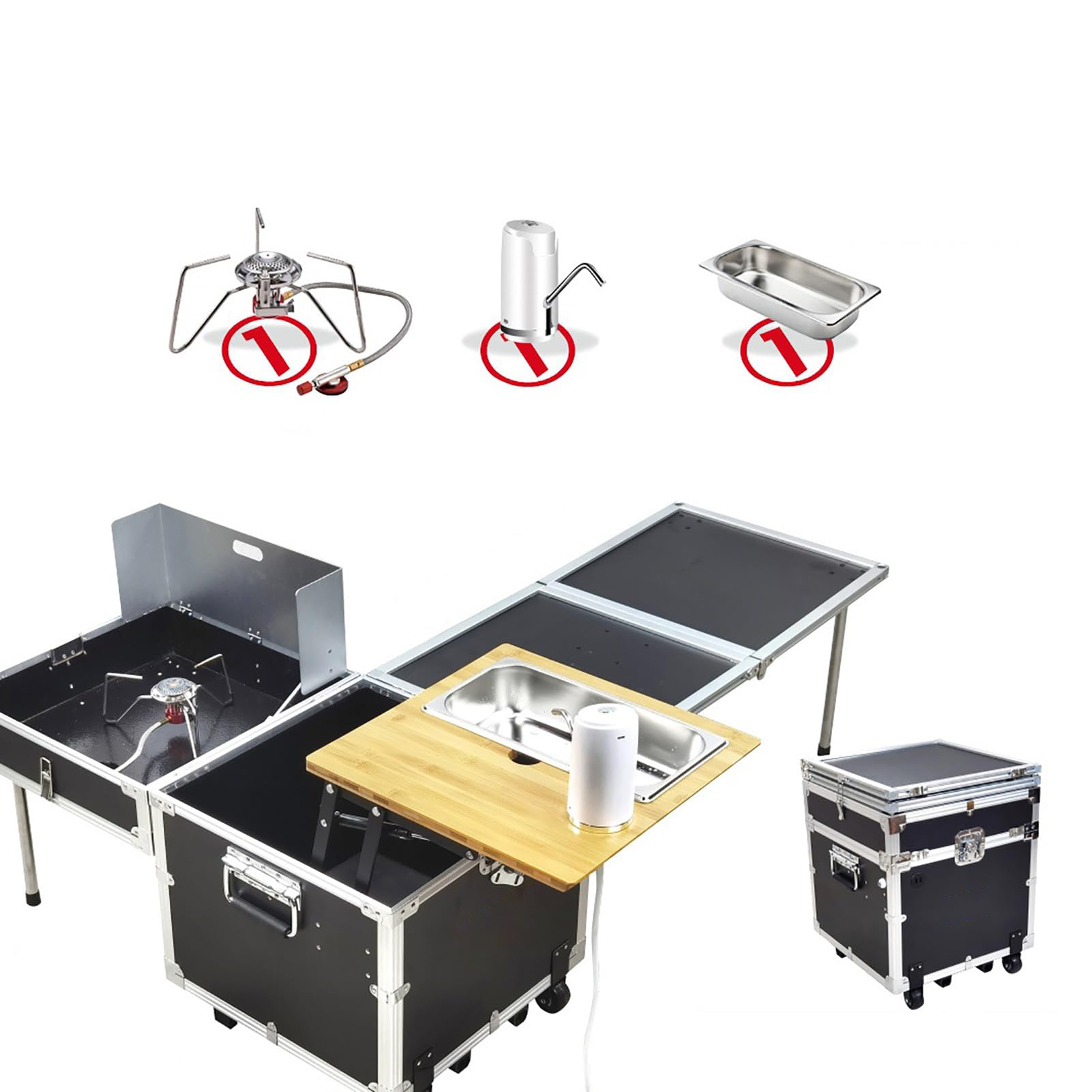 Camping Cooking Box Set - Set da Cucina per Campeggio all'Aperto,