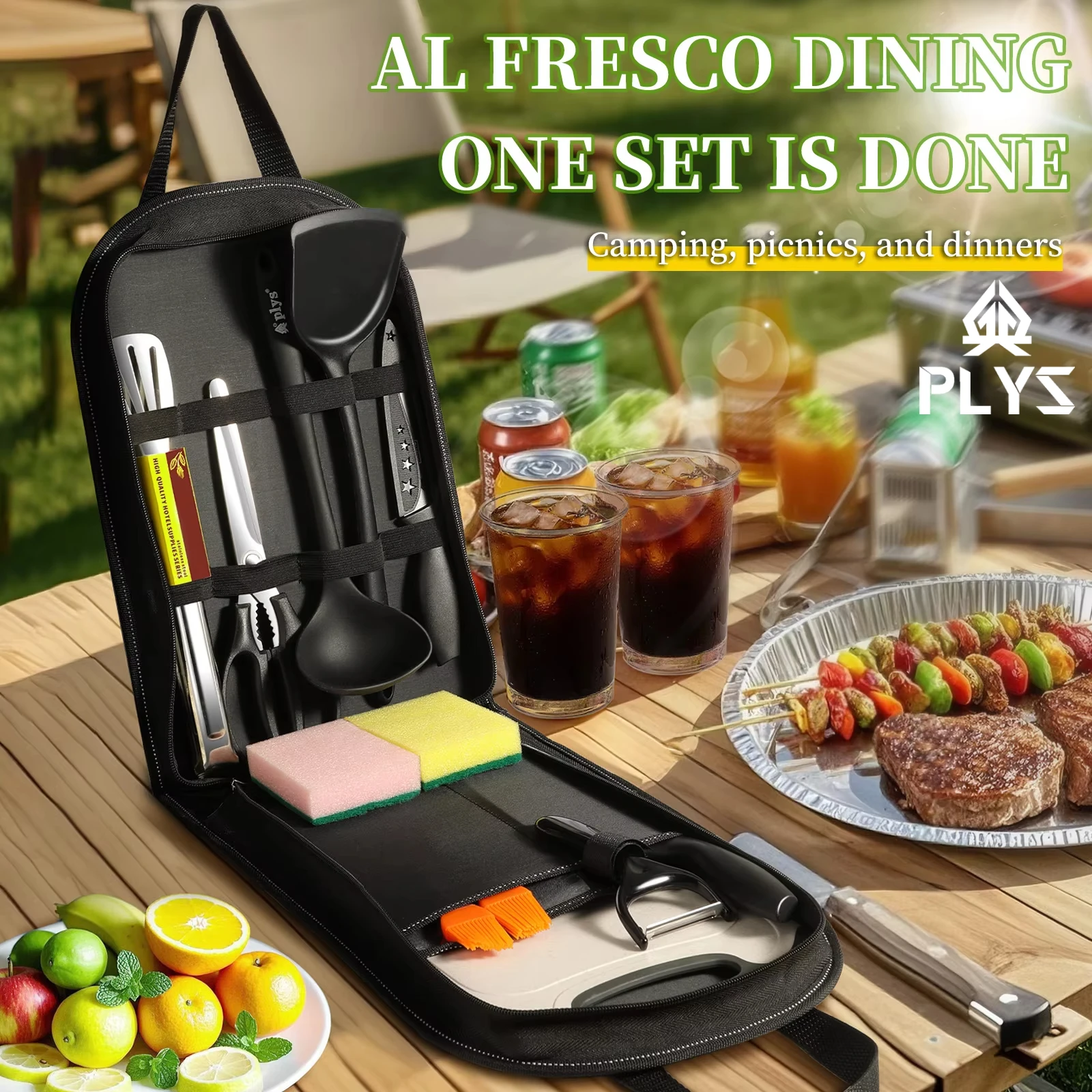 Camping Cooking And Dining Set - Utensili da esterno portatili set da