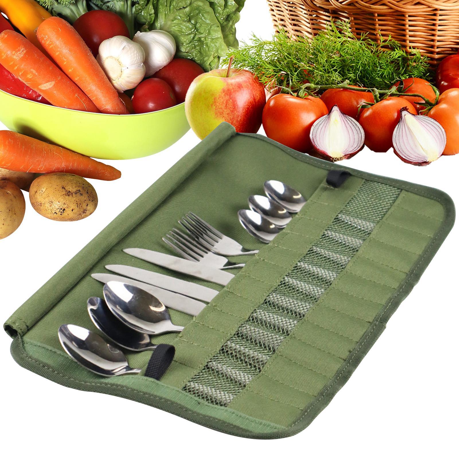 Camping Cooking Box Set - Borsa Arrotolabile per Utensili da Campeggio,