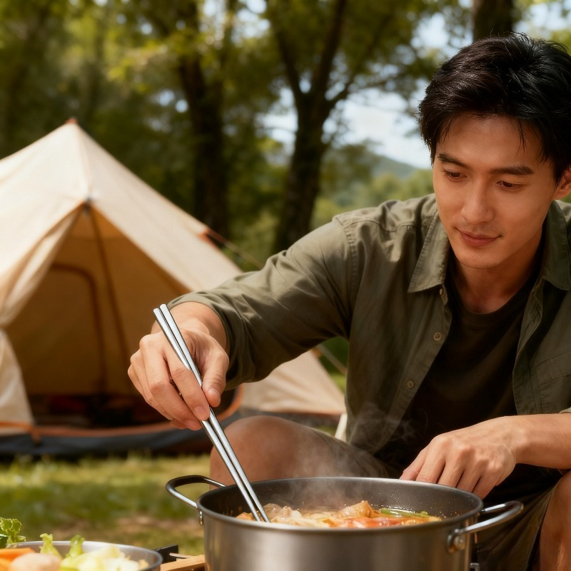 Camping No Cooking Meals - Bacchette portatili durevoli in titanio da