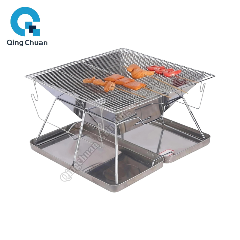 Camping Cooking Grill - Griglia da Campeggio Pieghevole in Acciaio