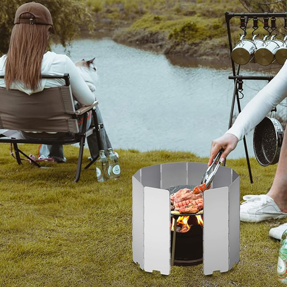Camping Cooking Set Lightweight - Paravento Pieghevole per Fornello da Campeggio