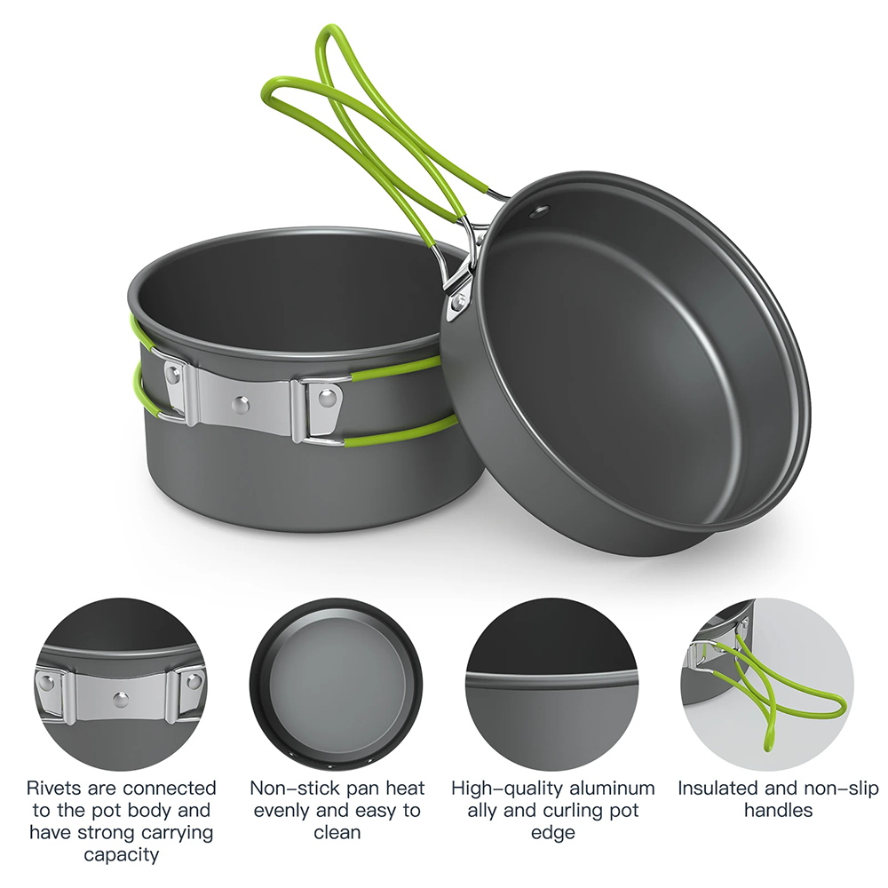 Camping Cooking And Dining Set - Set di Pentole da Campeggio per