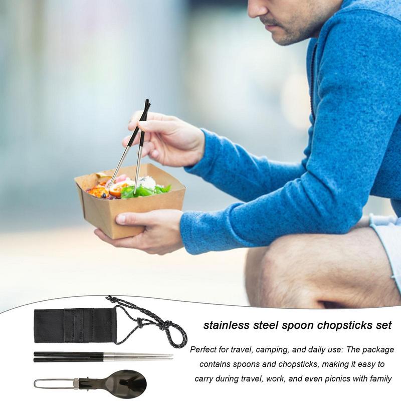 Camping Cooking Cutlery Set - Bacchette da cucchiaio pieghevoli Set da