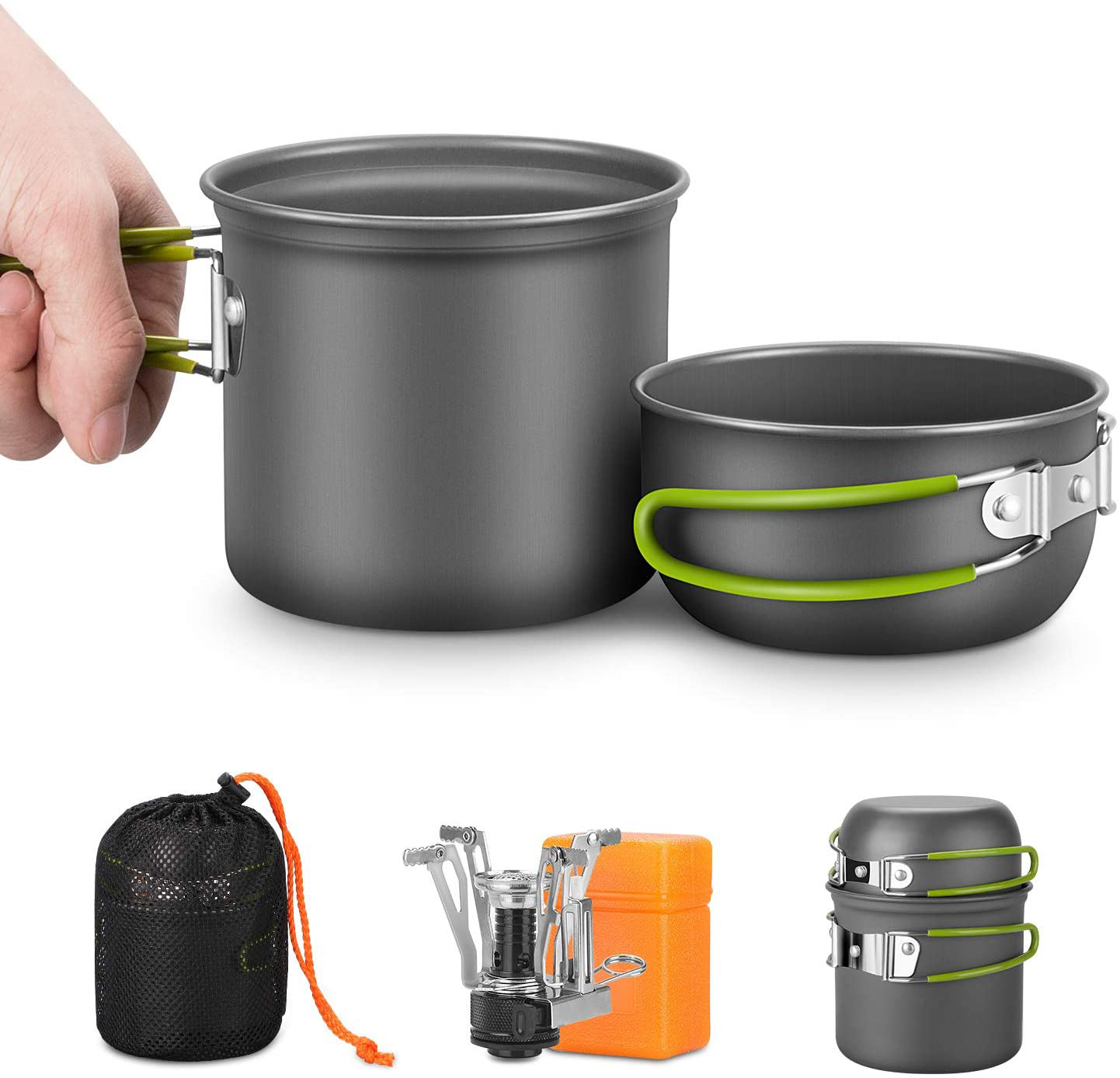 Camping Cooking Box Set - Kit di pentole da campeggio con