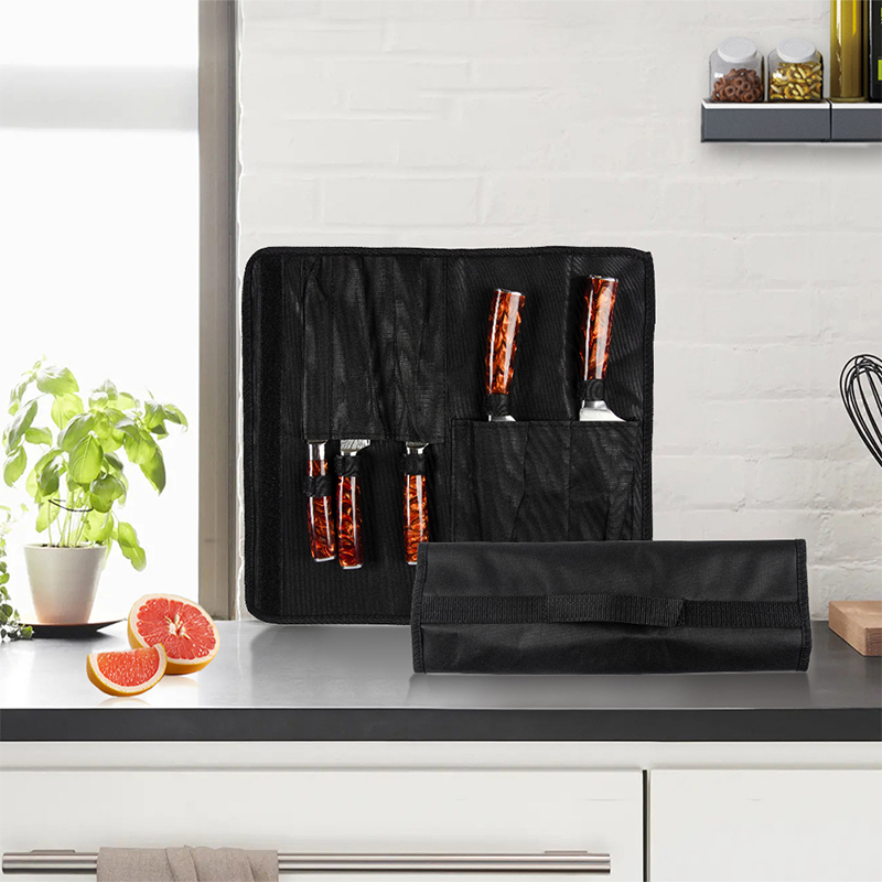 Camping Cooking Utensil Roll - Borsa Portacoltelli in Tessuto Oxford Impermeabile,
