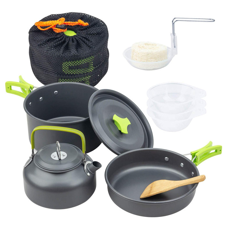 Camping Cooking Box Set - Kit di pentole da campeggio all'aperto