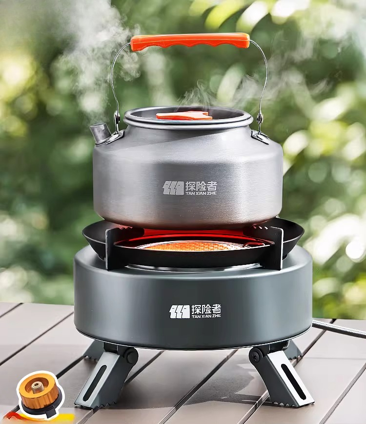 Camping Cooking Box Set - Fornello a Gas Portatile Scomponibile per