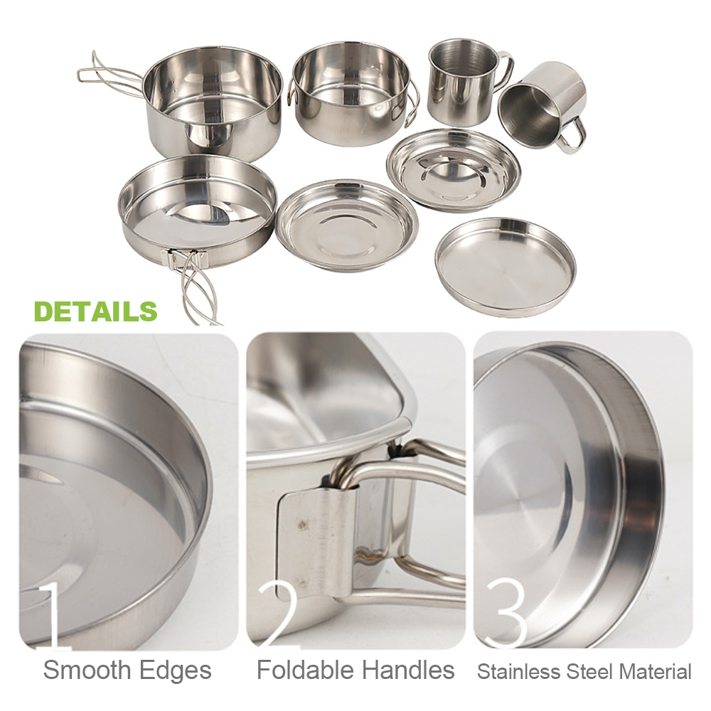 Kit di pentole da campeggio 8  - Camping Cooking Hot Plate recensione e prezzo