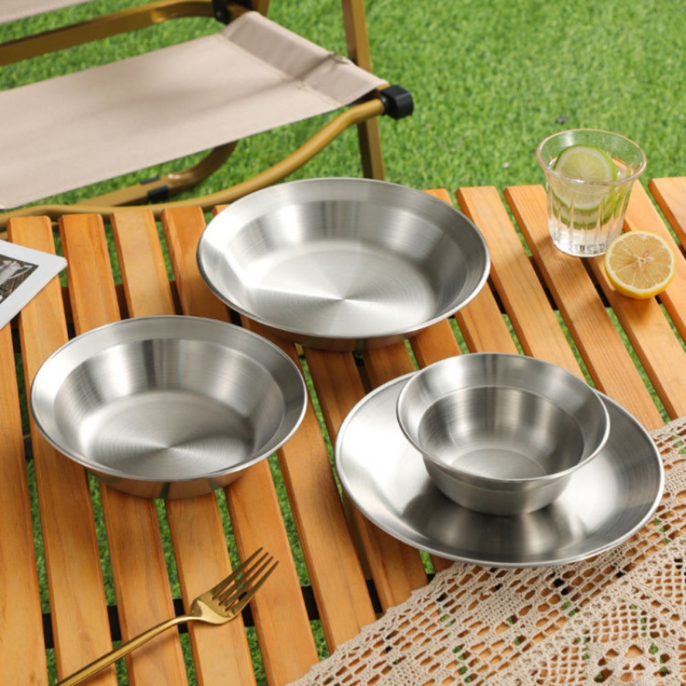 Set di posate in acciaio inox, - Camping Cooking Plate recensione e prezzo