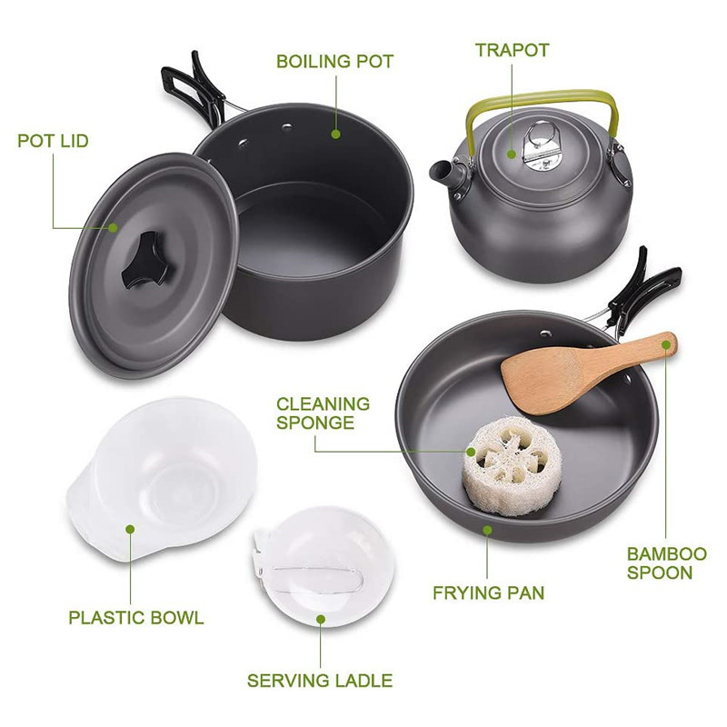 Kit di pentole da campeggio al - Camping Cooking Box Set recensione e prezzo